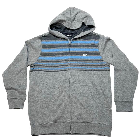 Vans Off The Wall Classic Hoodie Full Zip Youth Medium Gray Sweater Sweatshirt - Picture 1 of 6